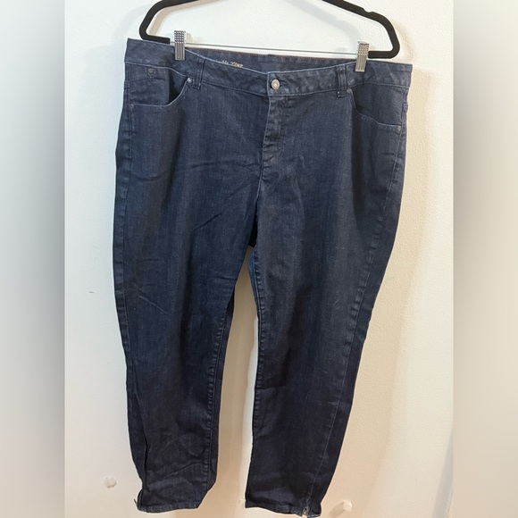Talbots Signature Slim/Ankle with Ankle Zipper Dark WashJeans  Size 22WP - Picture 1 of 7